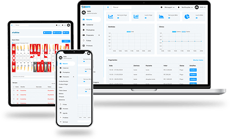 Tela do software odontológico Siodonto